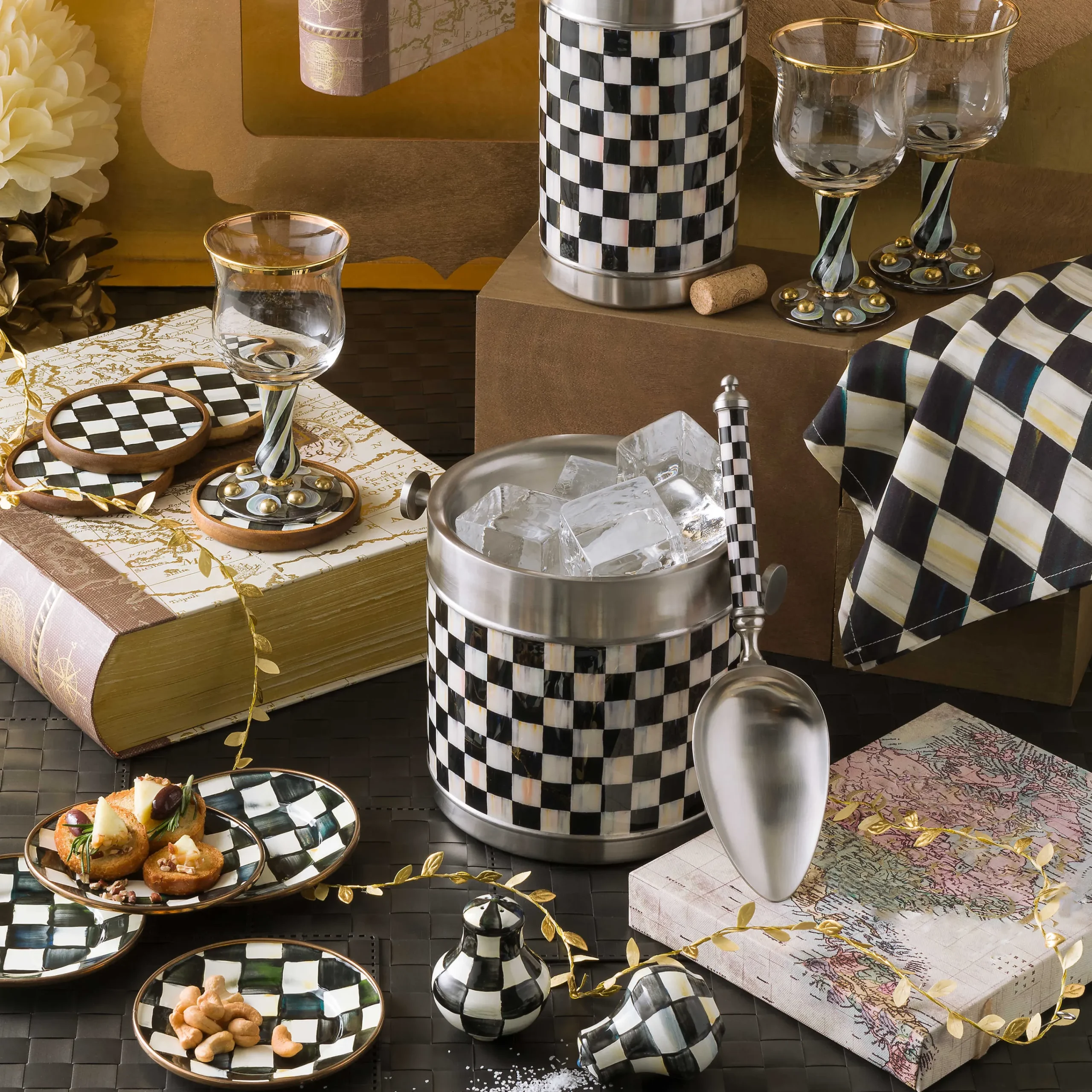 3260 Ice Bucket - Courtly Check|MacKenzie-Childs Clearance
