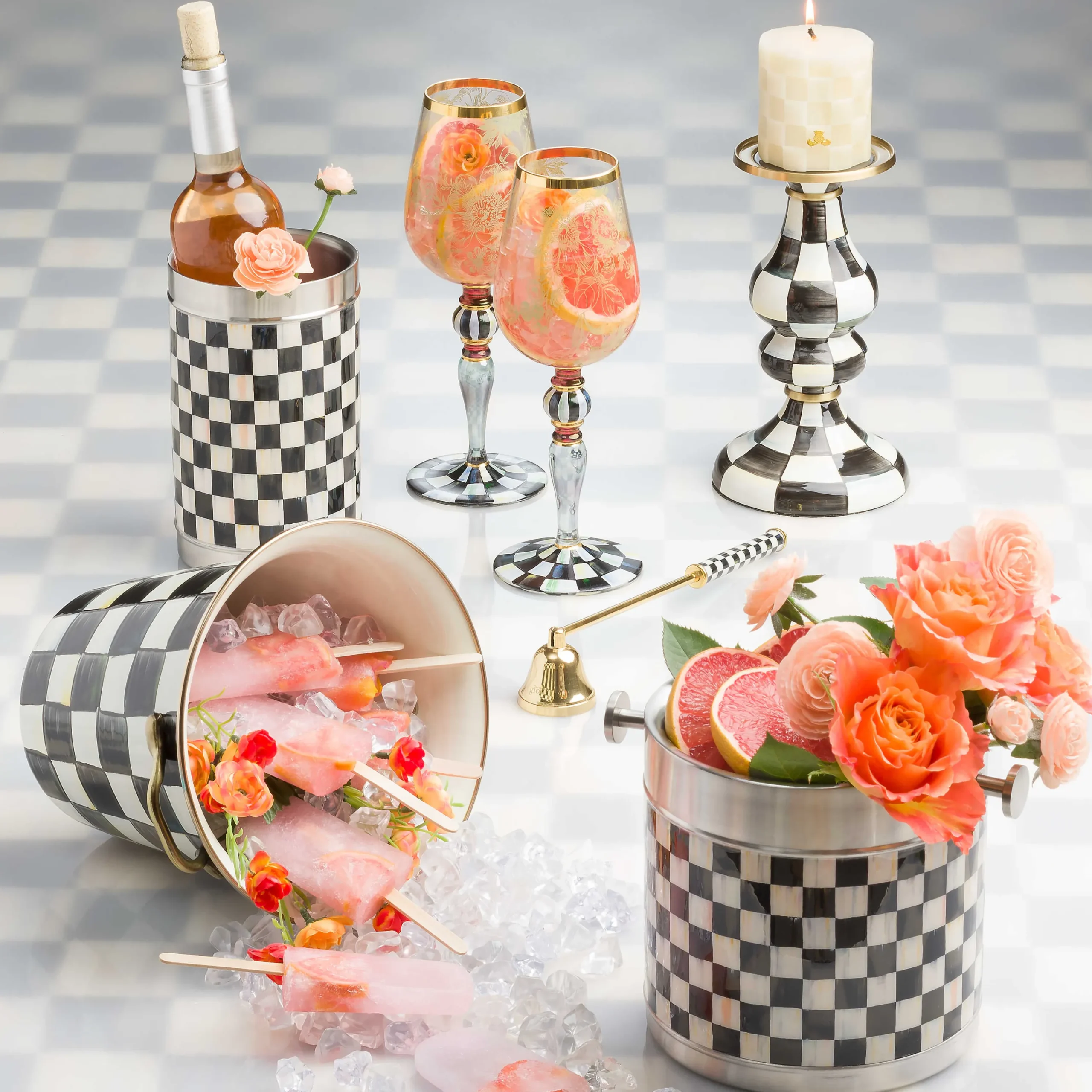 3260 Ice Bucket - Courtly Check|MacKenzie-Childs Clearance