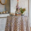90" Round Courtly Check Tablecloth - Black Trim|MacKenzie-Childs Sale