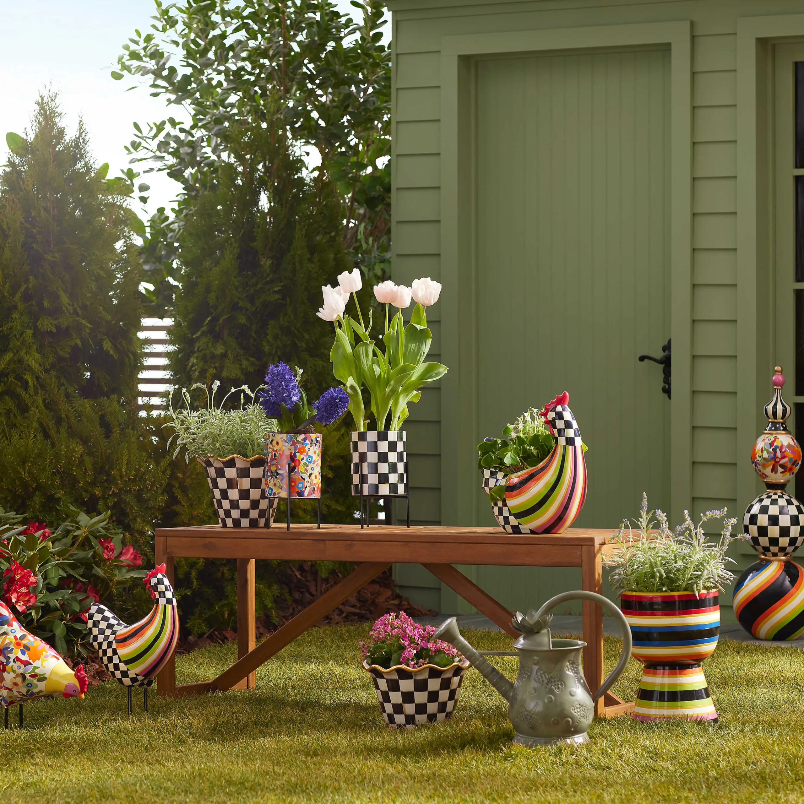 Avant Garden Tabletop Planter - Floral|MacKenzie-Childs Online