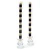 Bands Dinner Candles - Navy - Set Of 2|MacKenzie-Childs