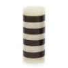 Bands Pillar Candle - 6" - Black & Ivory|MacKenzie-Childs Clearance