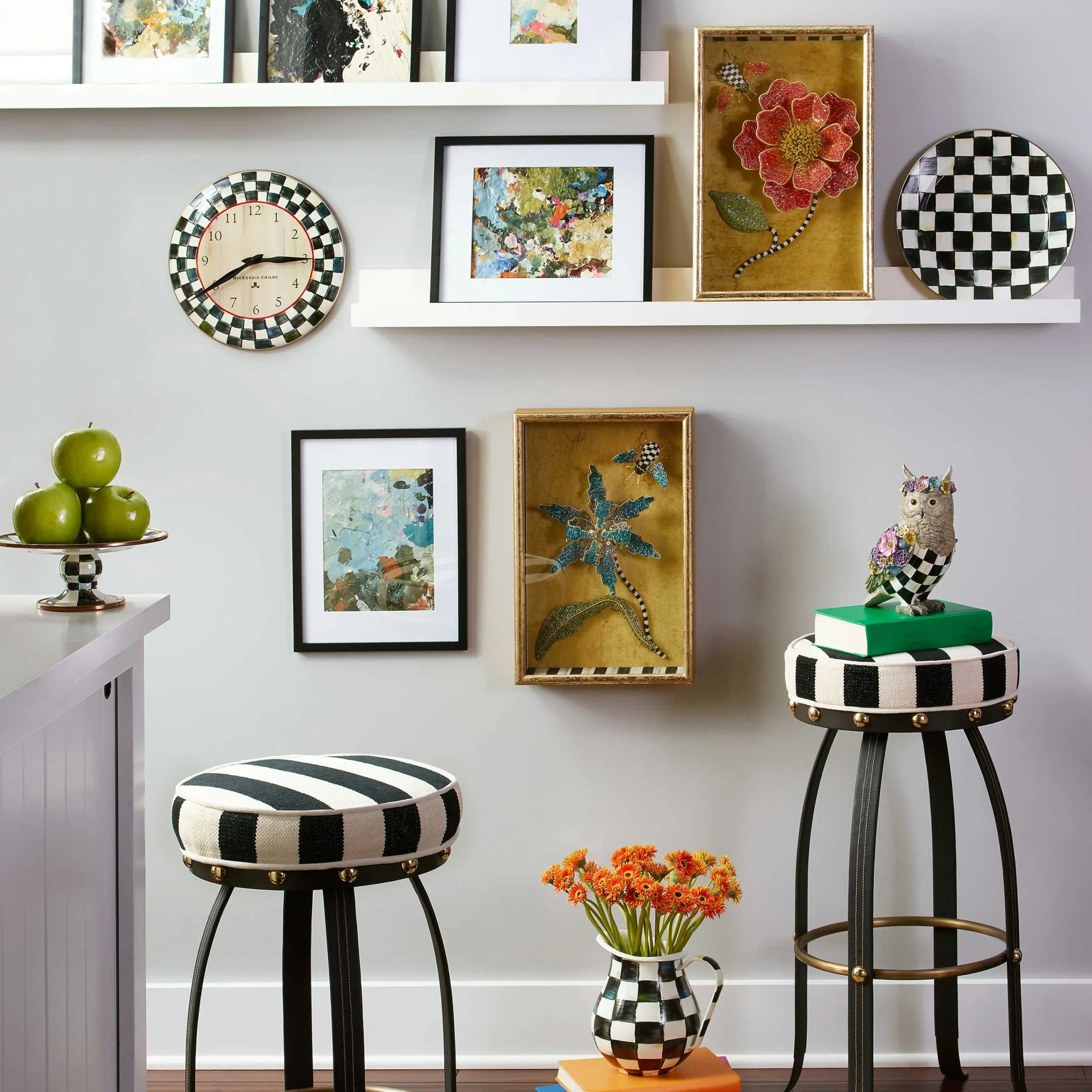 Beaded Peony Shadow Box|MacKenzie-Childs Online