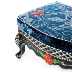 Bluetopia Ottoman|MacKenzie-Childs Outlet