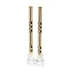 Check & Stripe Dinner Candles - Black & Gold - Set Of 2|MacKenzie-Childs Best