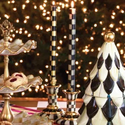 Check Dinner Candles - Black & Ivory - Set Of 2|MacKenzie-Childs Hot