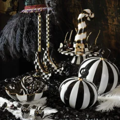 Check Dinner Candles - Black & Ivory - Set Of 2|MacKenzie-Childs Hot