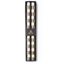 Check Dinner Candles - Grey - Set Of 2|MacKenzie-Childs Outlet