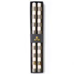 Check Dinner Candles - Grey - Set Of 2|MacKenzie-Childs Outlet
