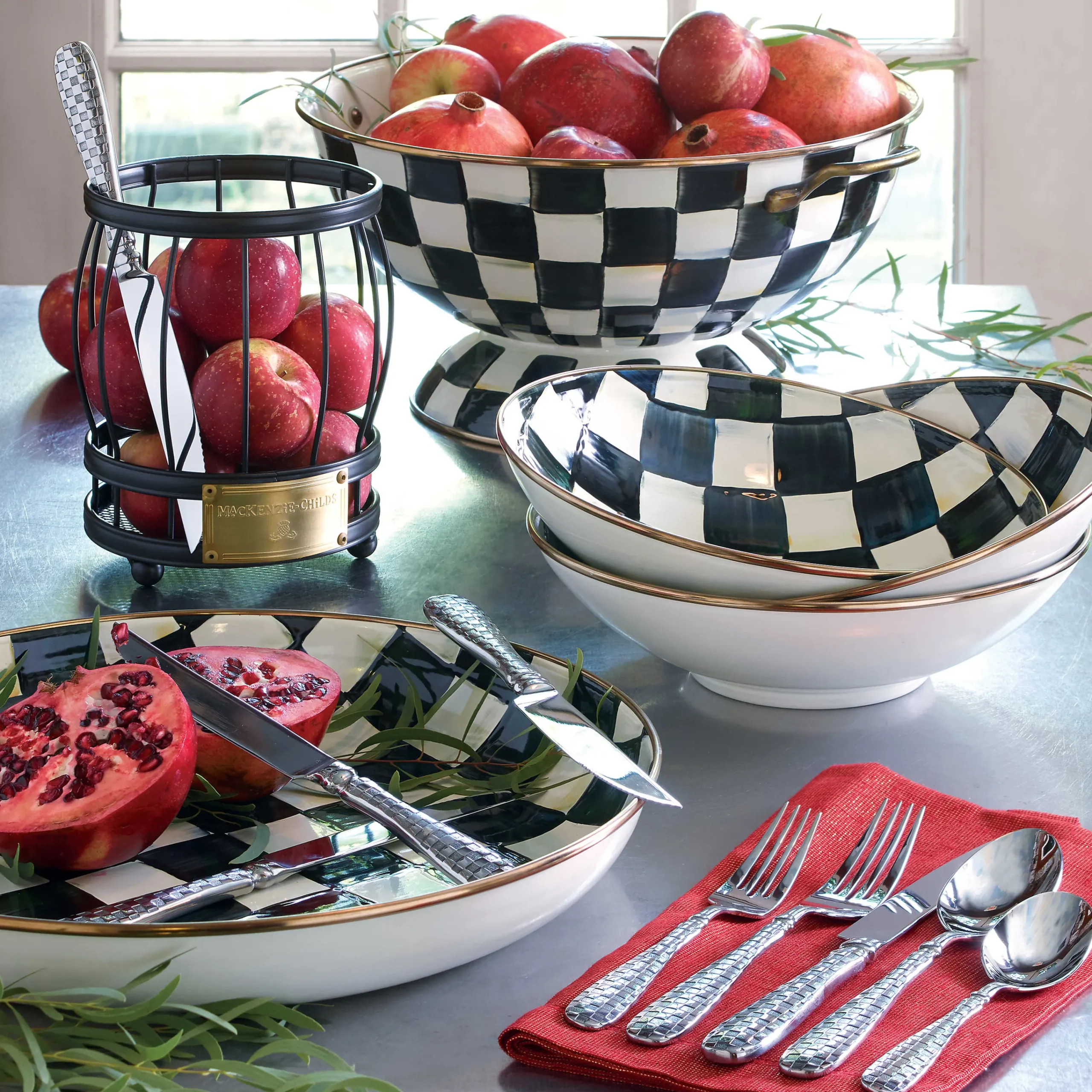 Check Flatware - 5-Piece Place Setting|MacKenzie-Childs Outlet