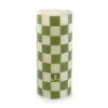 Check Pillar Candle - 6" - Green|MacKenzie-Childs Discount