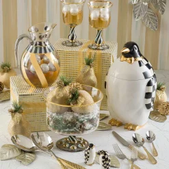 Check Salad Serving Set - Gold|MacKenzie-Childs