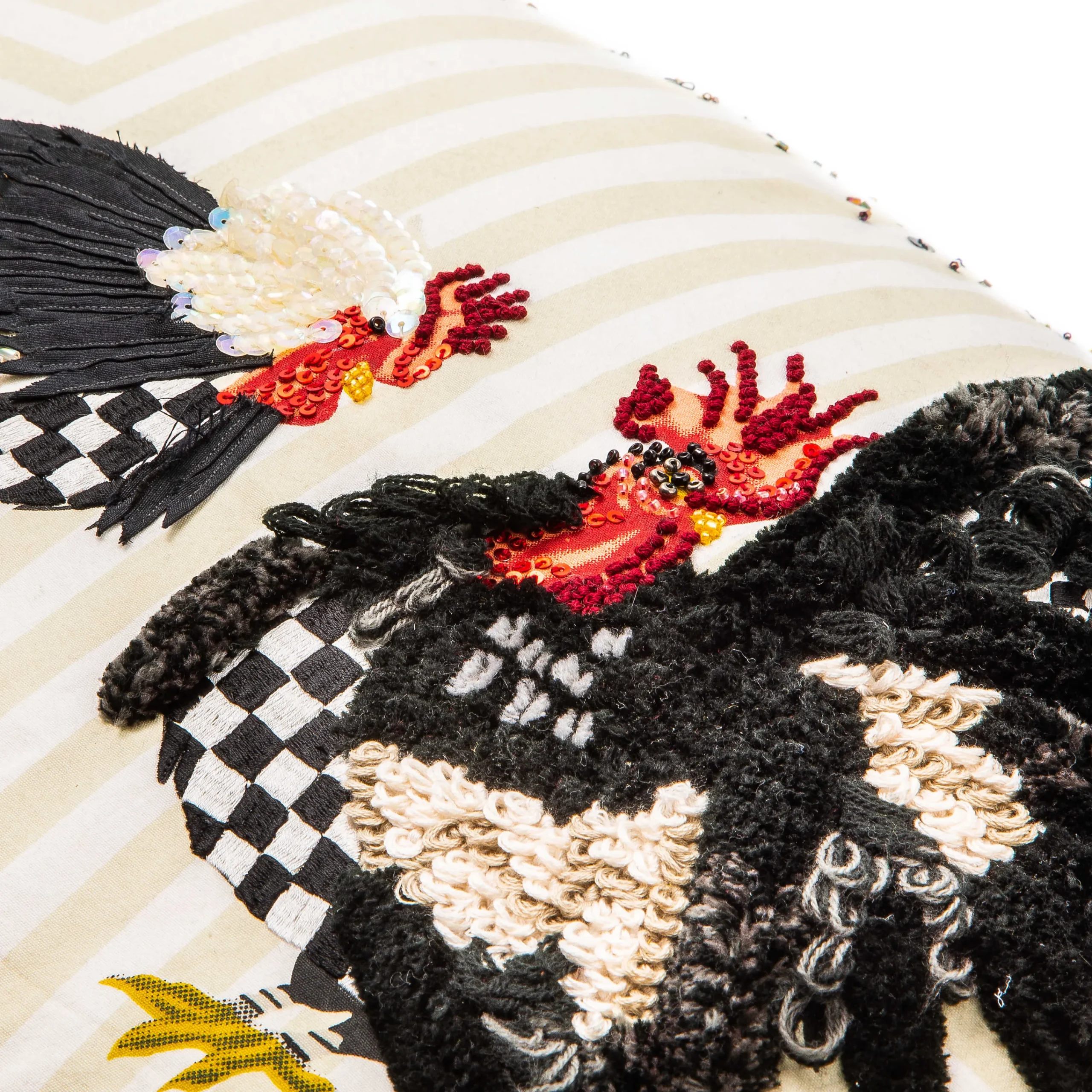 Chicken And Rooster Lumbar Pillow|MacKenzie-Childs Discount