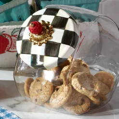 Cookie Jar With Courtly Check Enamel Lid|MacKenzie-Childs Outlet