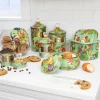 Cookie Jar With Flower Market Enamel Lid - Green|MacKenzie-Childs Discount