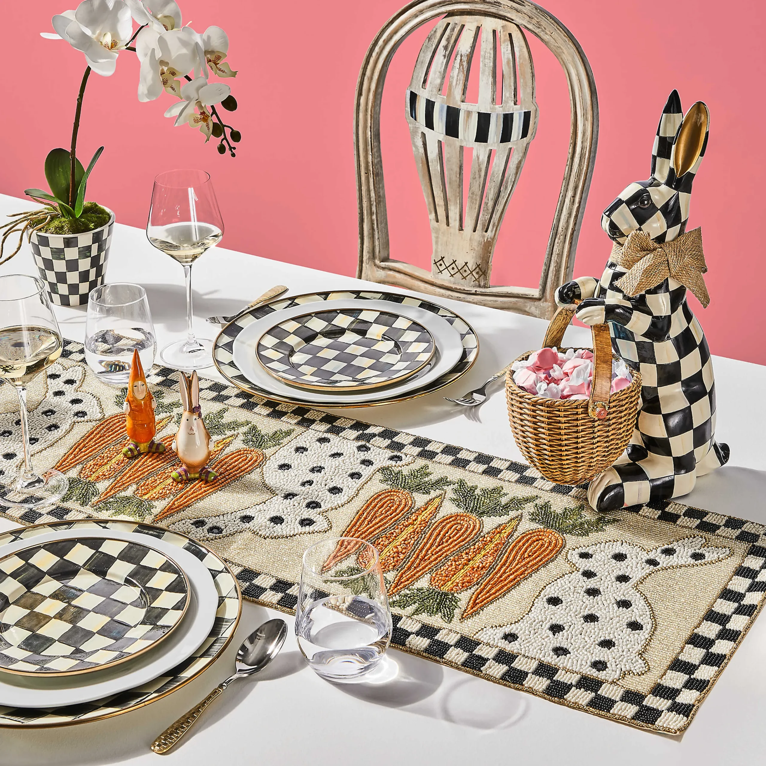 Courtly Check Basket Bunny|MacKenzie-Childs