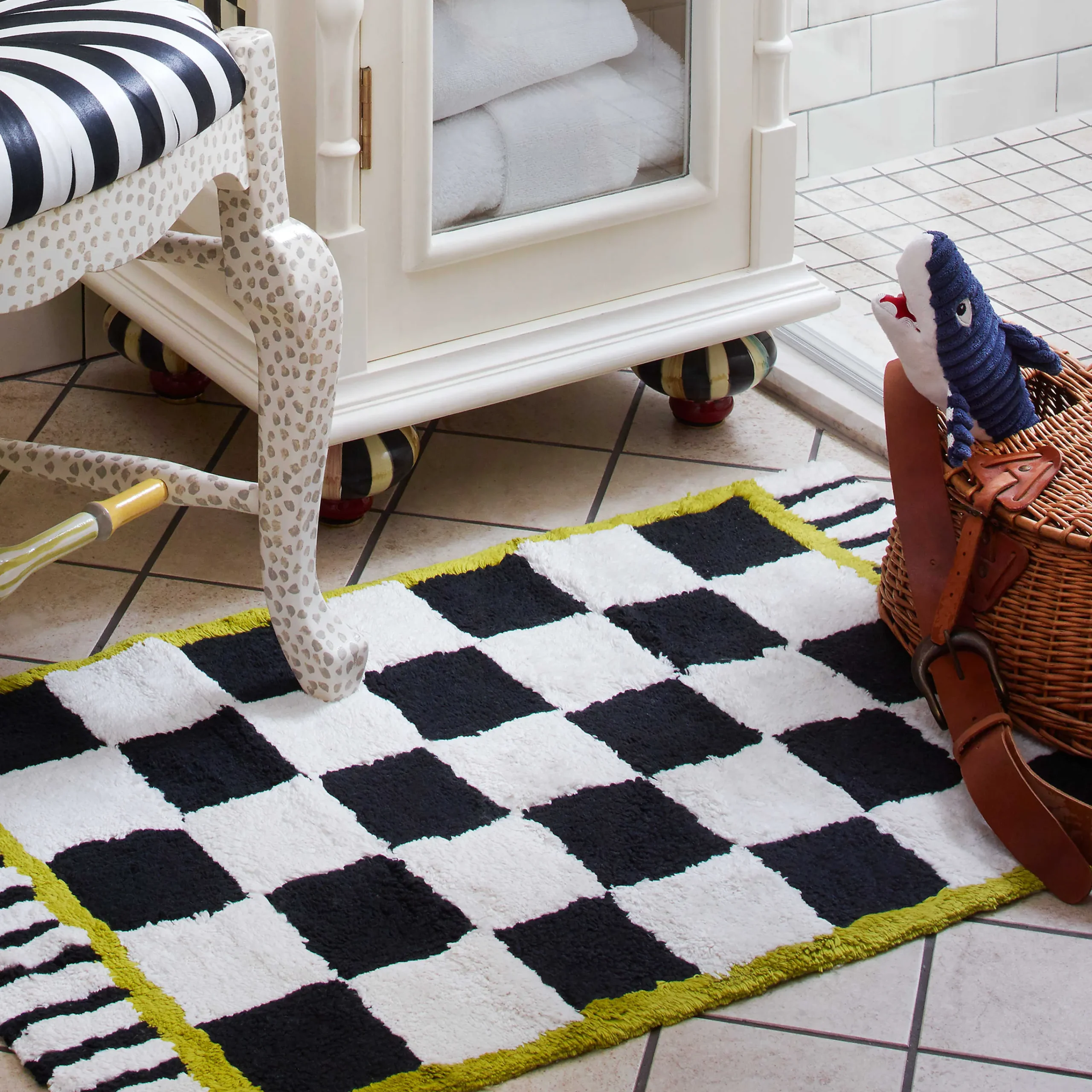 Courtly Check Bath Rug - Standard|MacKenzie-Childs Discount