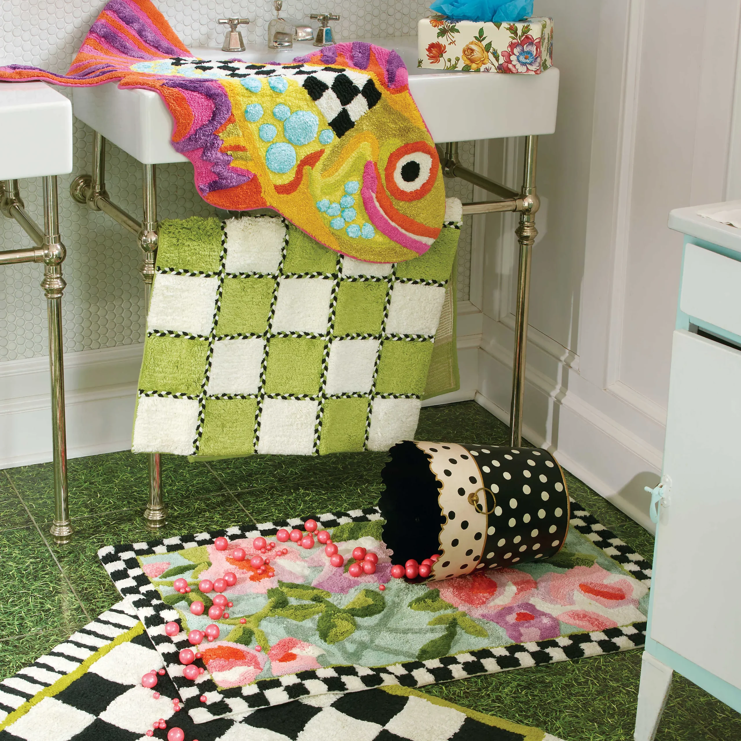 Courtly Check Bath Rug - Standard|MacKenzie-Childs Discount