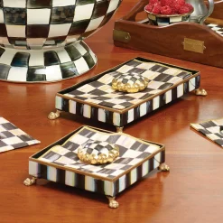Courtly Check Cocktail Napkin Holder Set - Gold|MacKenzie-Childs Discount