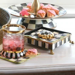 Courtly Check Cocktail Napkin Holder Set - Gold|MacKenzie-Childs Discount