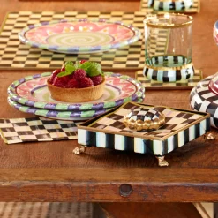 Courtly Check Cocktail Napkin Holder Set - Gold|MacKenzie-Childs Discount