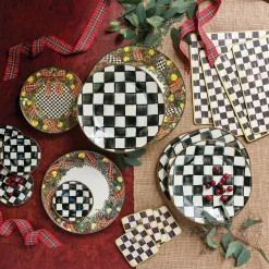 Courtly Check Cork Back Coasters - Set Of 4|MacKenzie-Childs Online
