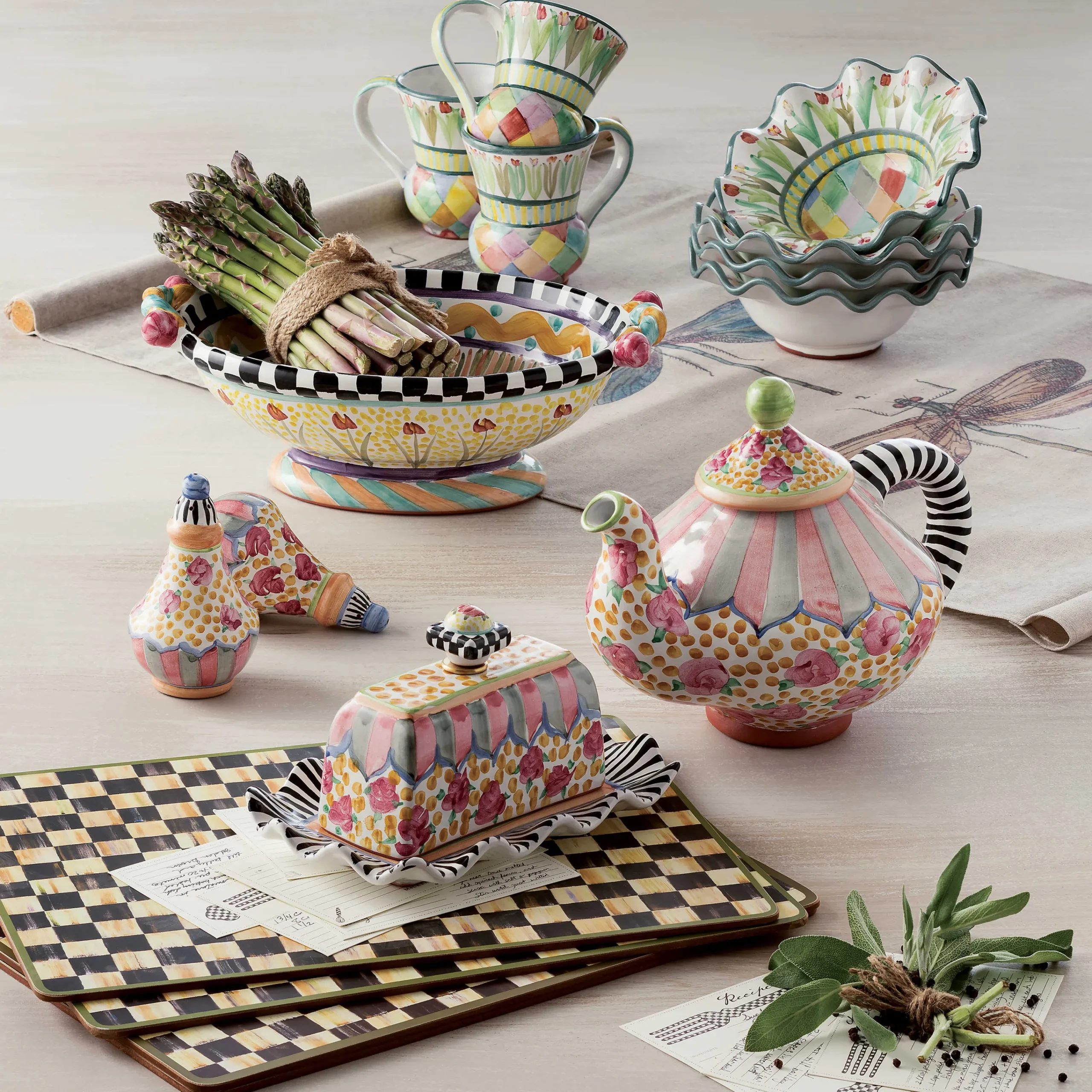 Courtly Check Cork Back Placemats - Set Of 4|MacKenzie-Childs