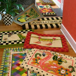 Courtly Check Double Door Entrance Mat|MacKenzie-Childs Outlet