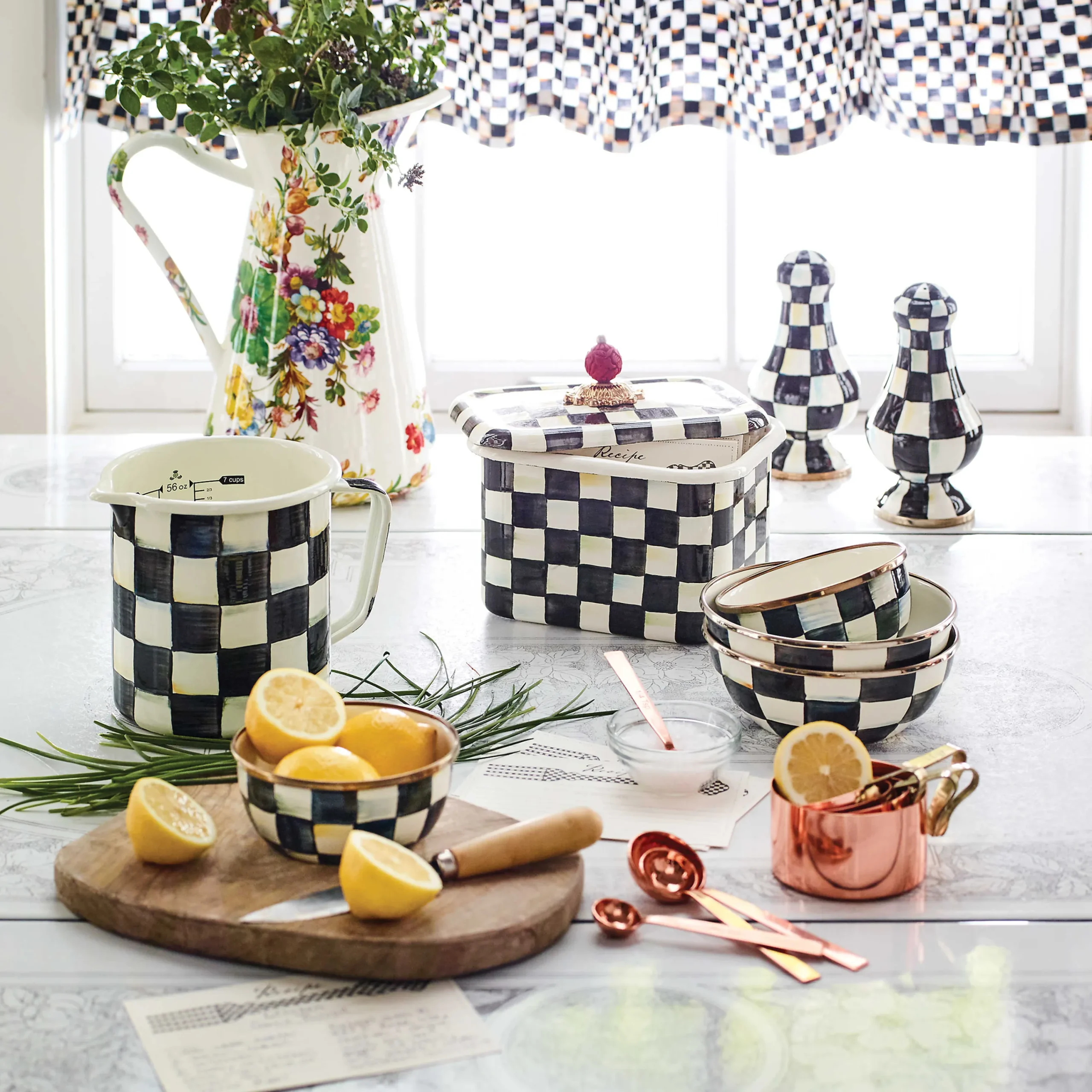 Courtly Check Enamel 7 Cup Measuring Cup|MacKenzie-Childs Sale