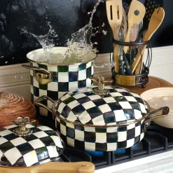 Courtly Check Enamel 7 Qt. Stockpot|MacKenzie-Childs Hot