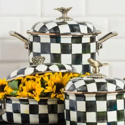 Courtly Check Enamel 7 Qt. Stockpot|MacKenzie-Childs Hot