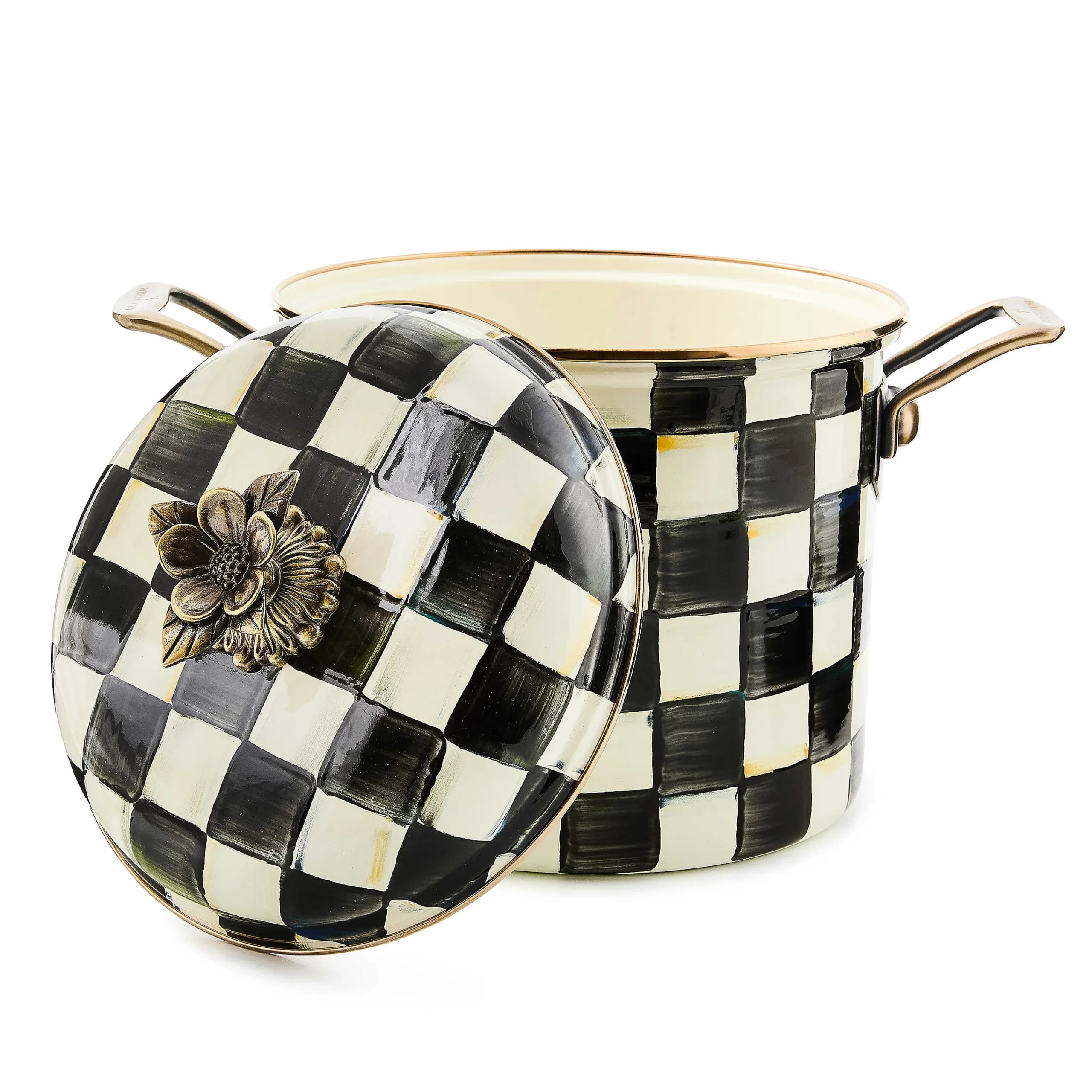 Courtly Check Enamel 7 Qt. Stockpot|MacKenzie-Childs Hot