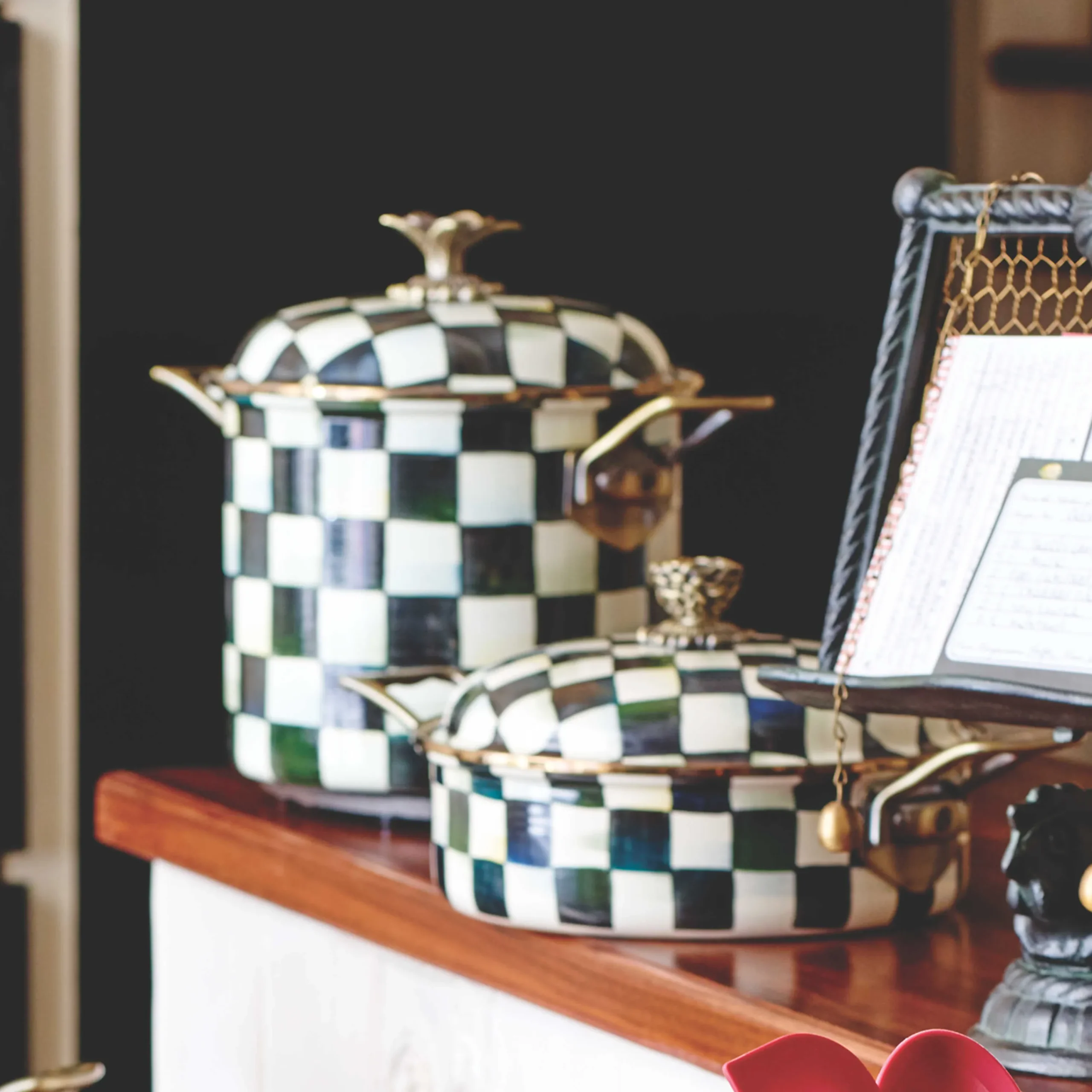 Courtly Check Enamel 7 Qt. Stockpot|MacKenzie-Childs Hot