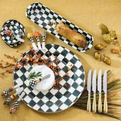 Courtly Check Enamel Appetizer Plates - Set Of 4|MacKenzie-Childs New