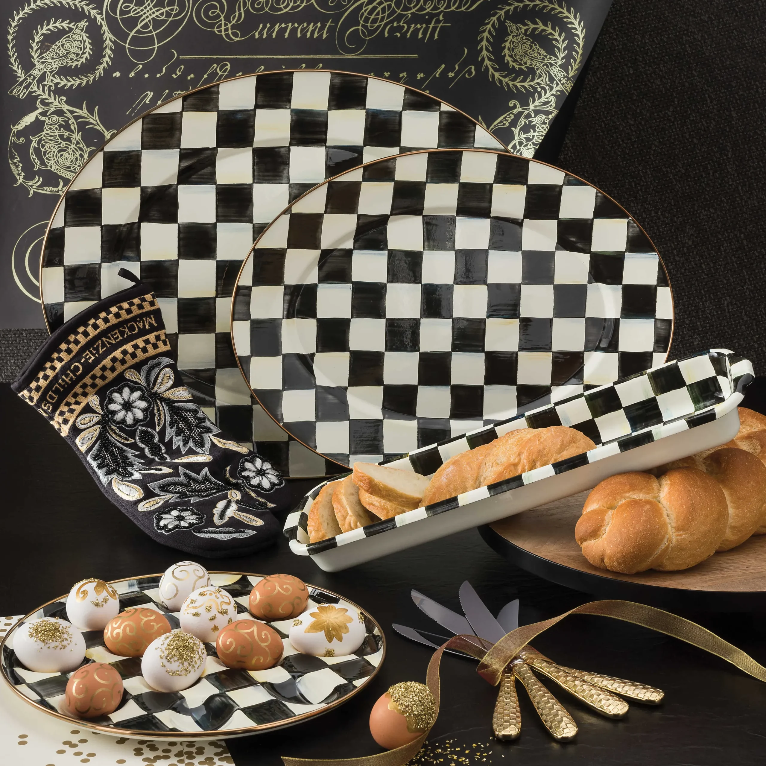 Courtly Check Enamel Baguette Dish|MacKenzie-Childs Best