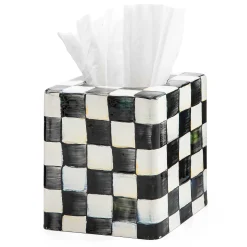 Courtly Check Enamel Boutique Tissue Box Cover|MacKenzie-Childs New