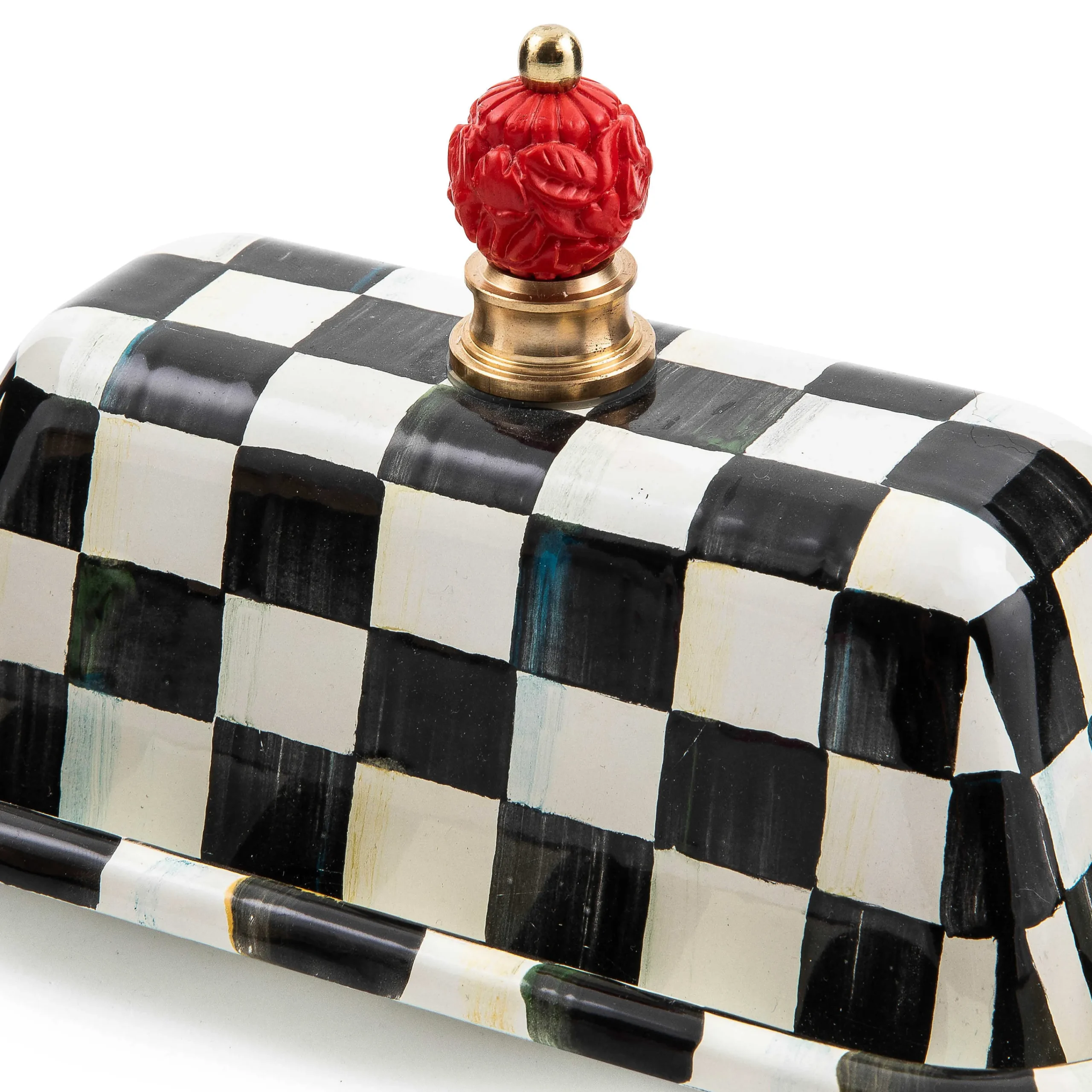 Courtly Check Enamel Butter Box|MacKenzie-Childs