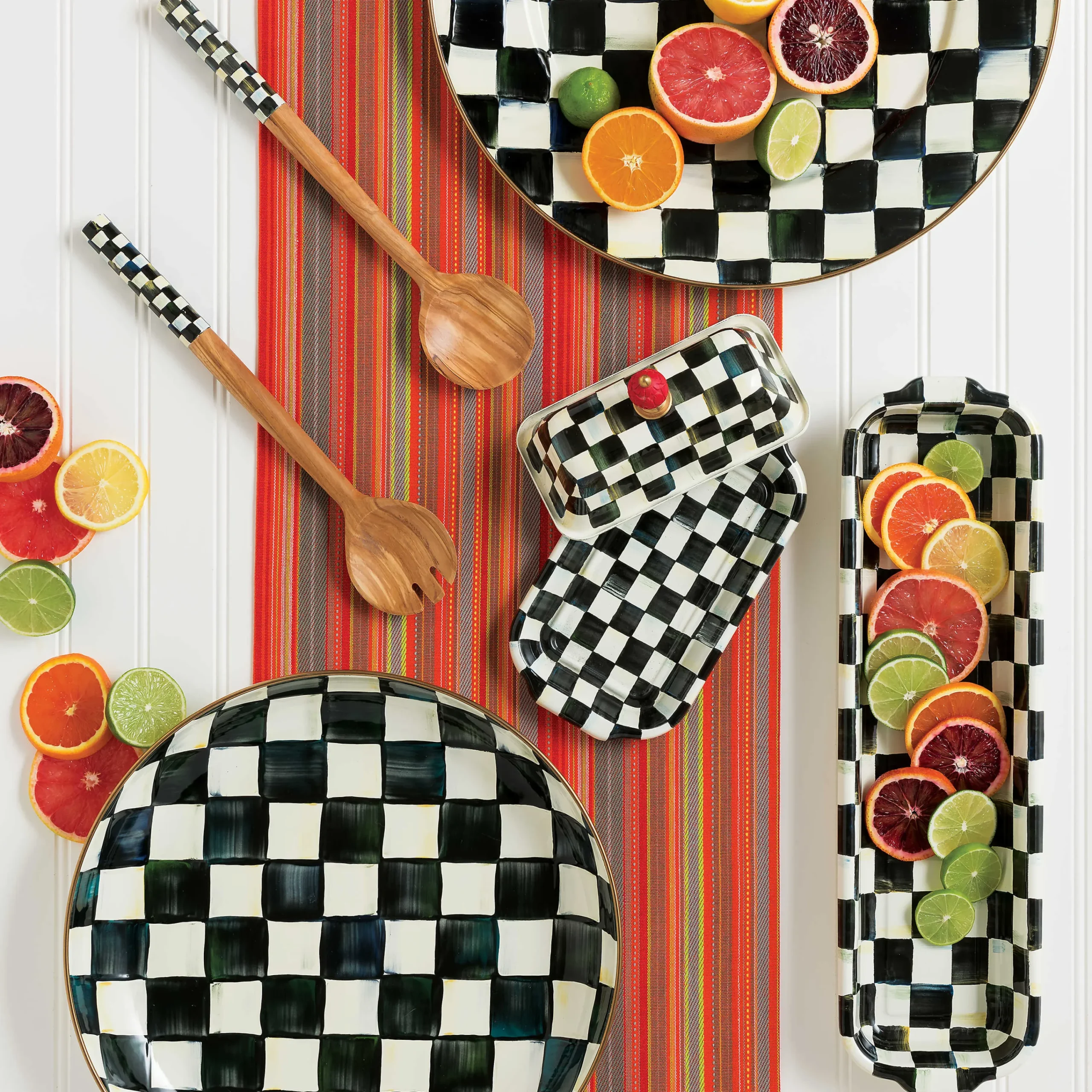 Courtly Check Enamel Butter Box|MacKenzie-Childs