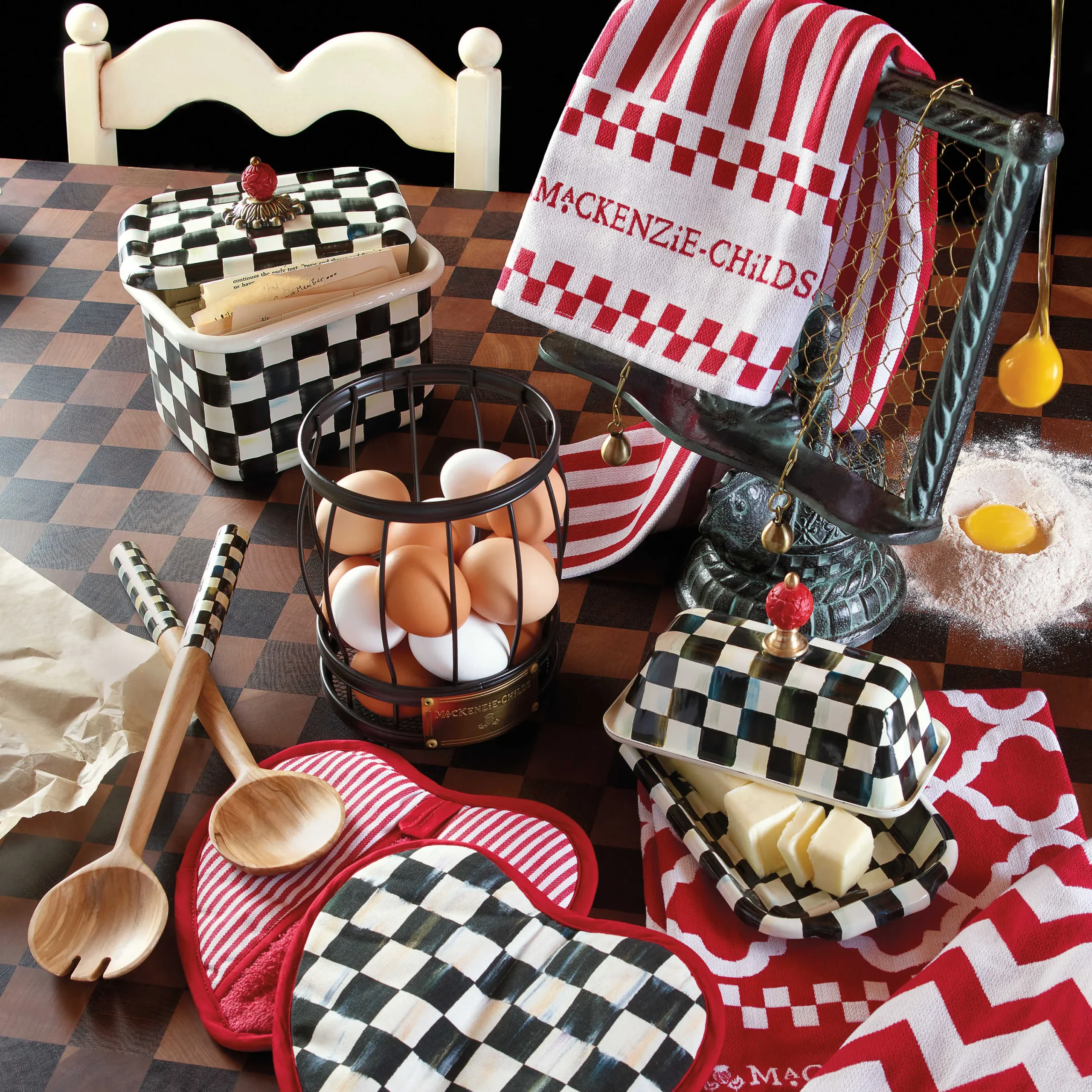 Courtly Check Enamel Butter Box|MacKenzie-Childs