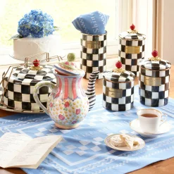 Courtly Check Enamel Cake Carrier|MacKenzie-Childs Discount