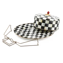 Courtly Check Enamel Cake Carrier|MacKenzie-Childs Discount