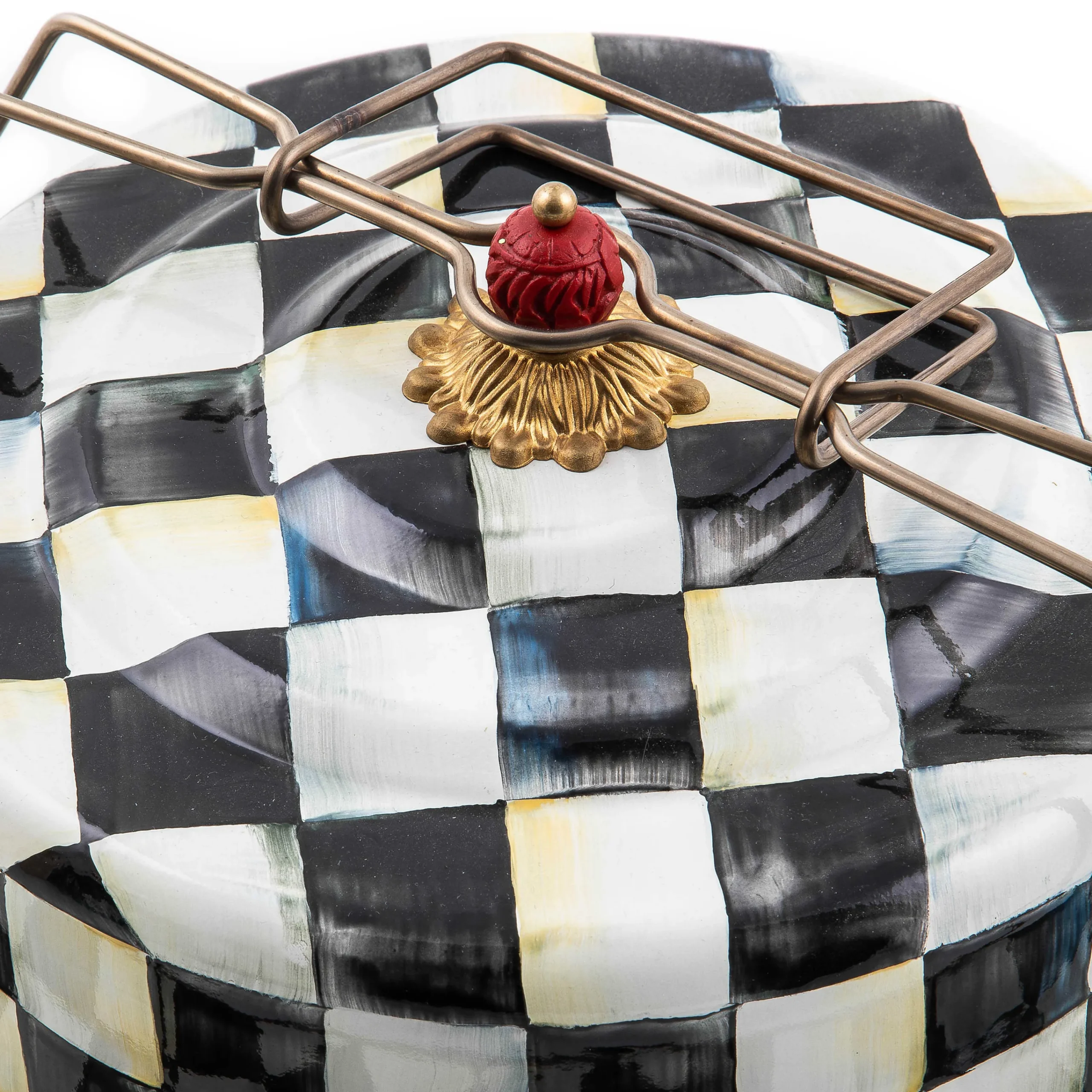 Courtly Check Enamel Cake Carrier|MacKenzie-Childs Discount