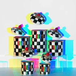 Courtly Check Enamel Canister - Mini|MacKenzie-Childs Outlet