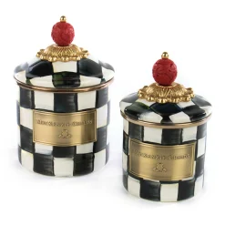 Courtly Check Enamel Canister - Mini|MacKenzie-Childs Outlet