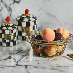 Courtly Check Enamel Canister - Demi|MacKenzie-Childs Online