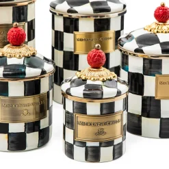 Courtly Check Enamel Canister - Large|MacKenzie-Childs Hot