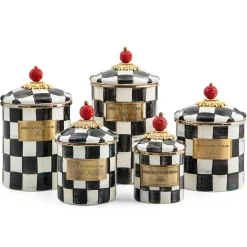 Courtly Check Enamel Canister - Large|MacKenzie-Childs Hot