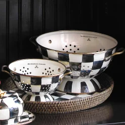 Courtly Check Enamel Colander - Large|MacKenzie-Childs Clearance