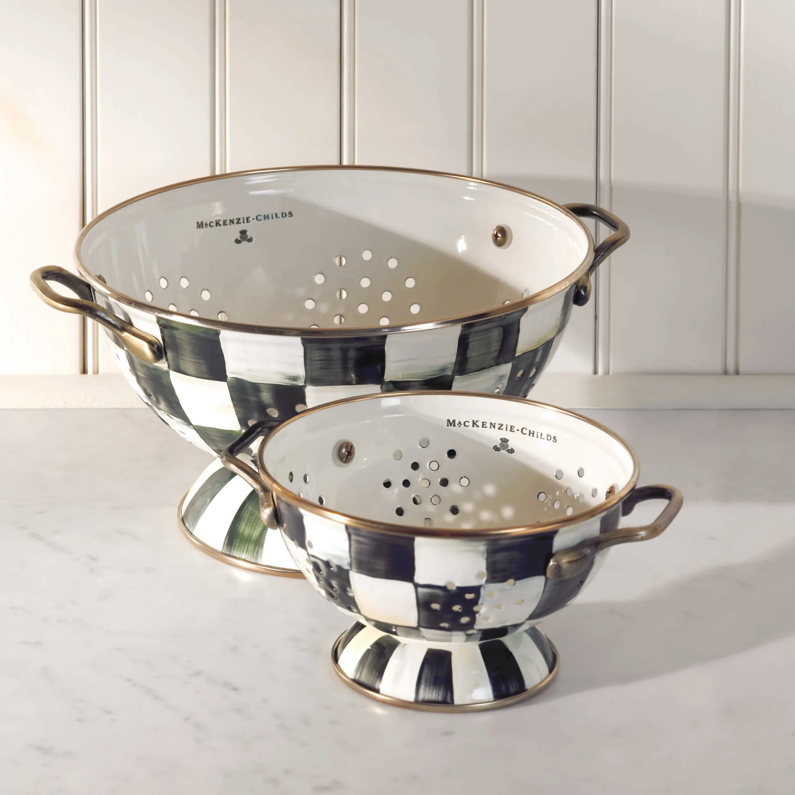 Courtly Check Enamel Colander - Small|MacKenzie-Childs Clearance