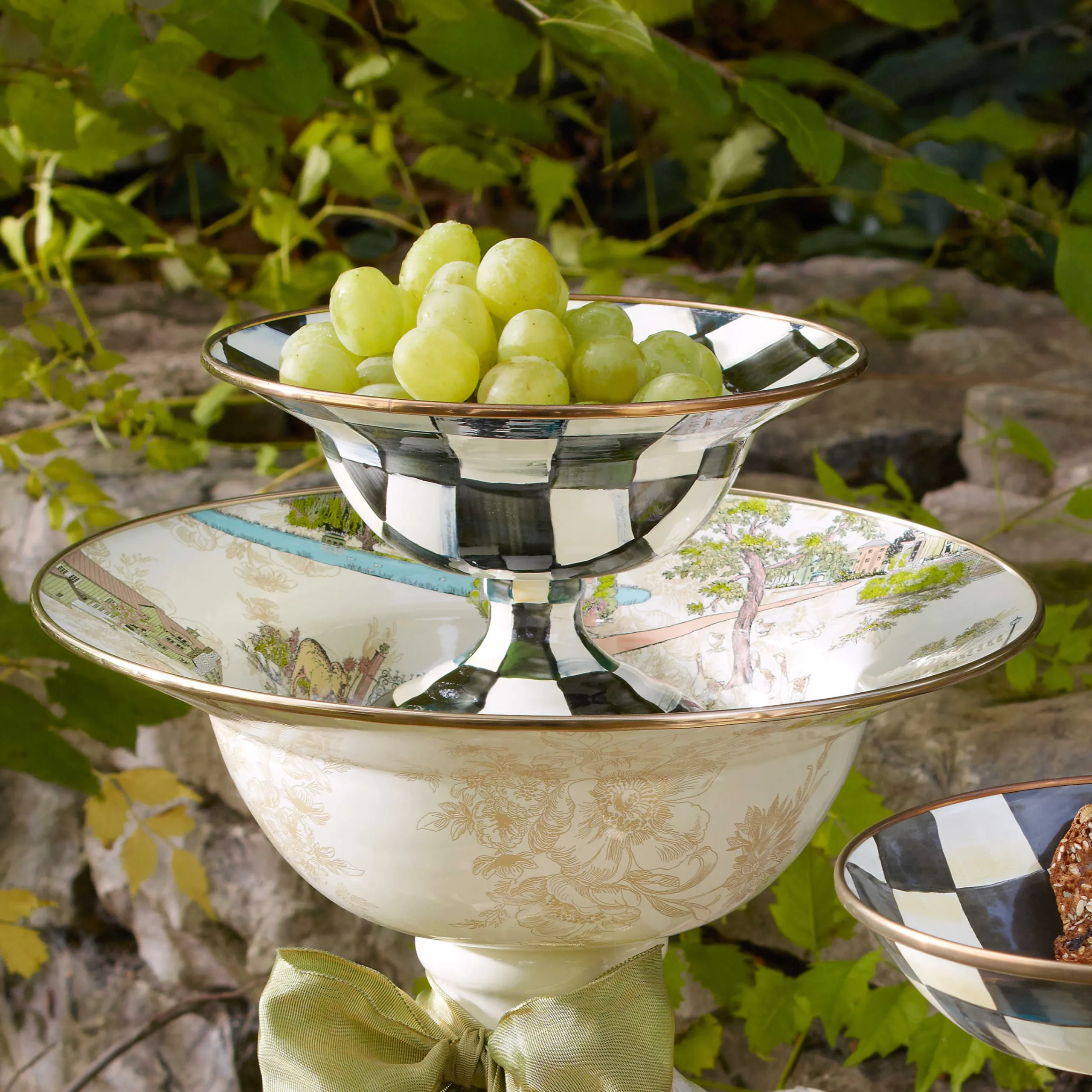 Courtly Check Enamel Compote - Small|MacKenzie-Childs New